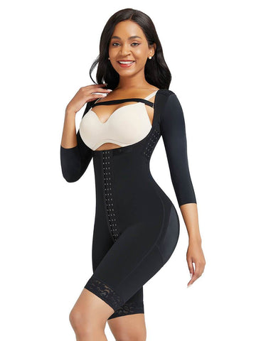 thigh shapewear bodysuit with zipper