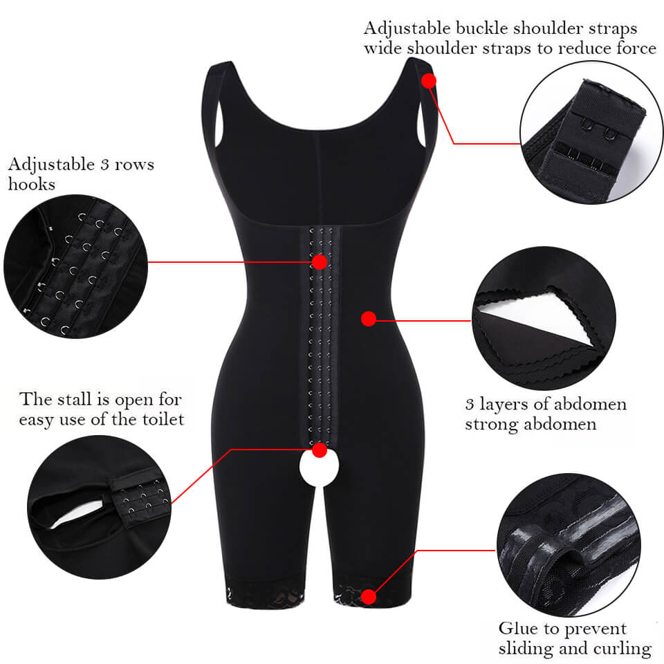 FeelinGirl Full Body Shaper Hooks Eyes Slimming Bodysuit