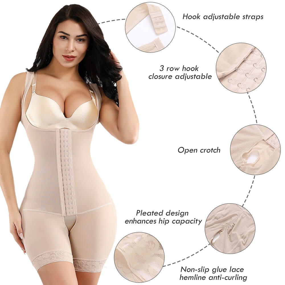 FeelinGirl Full Body Shaper Hooks Eyes Slimming Bodysuit