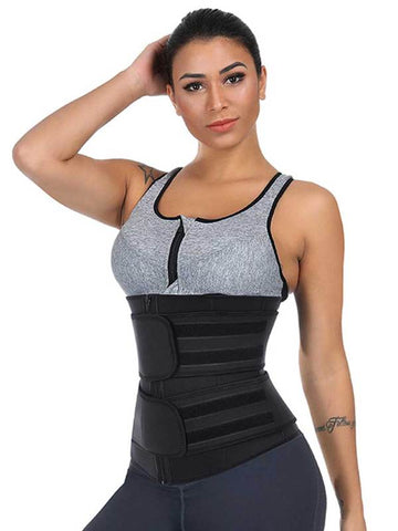 waist trainer with zipper and straps