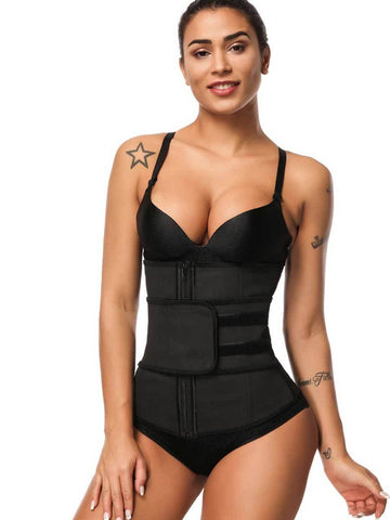 plus size waist trainer with zipper and straps