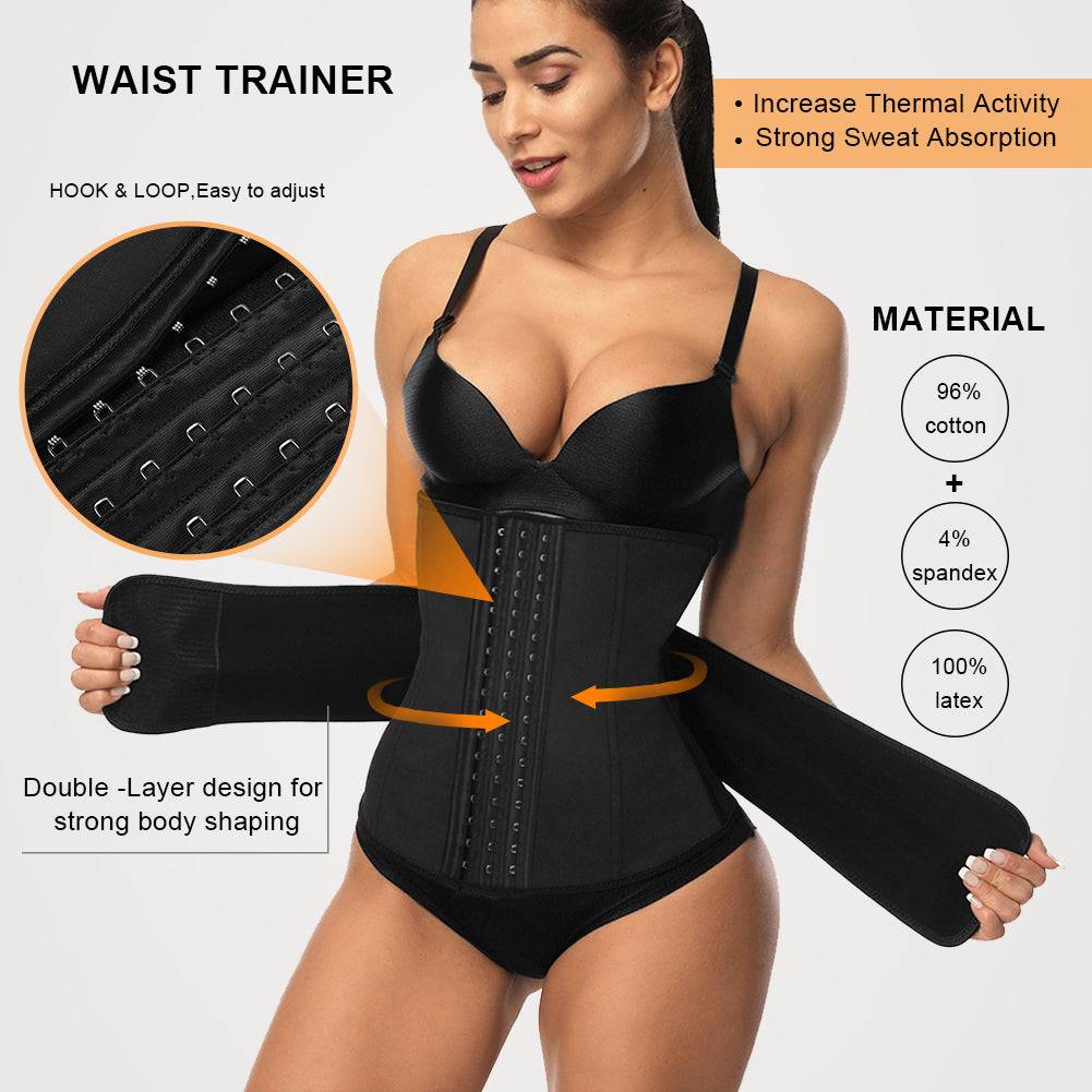 FeelinGirl Women Sports Fitness Corset Steel Bones Waist Trainer