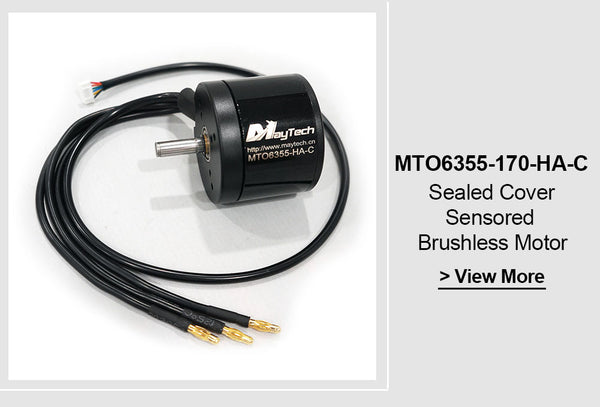 Maytech Brushless 6355 170/190KV 8mm Shaft Closed Cover Sensored Motor IP54 Waterproof for Esk8/Robotics