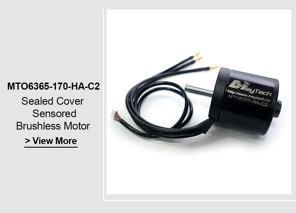 Maytech Brushless 6365 170/190KV Closed Cover Sensored 10mm Shaft Motor for Esk8/Robotics IP54 Splash Waterproof