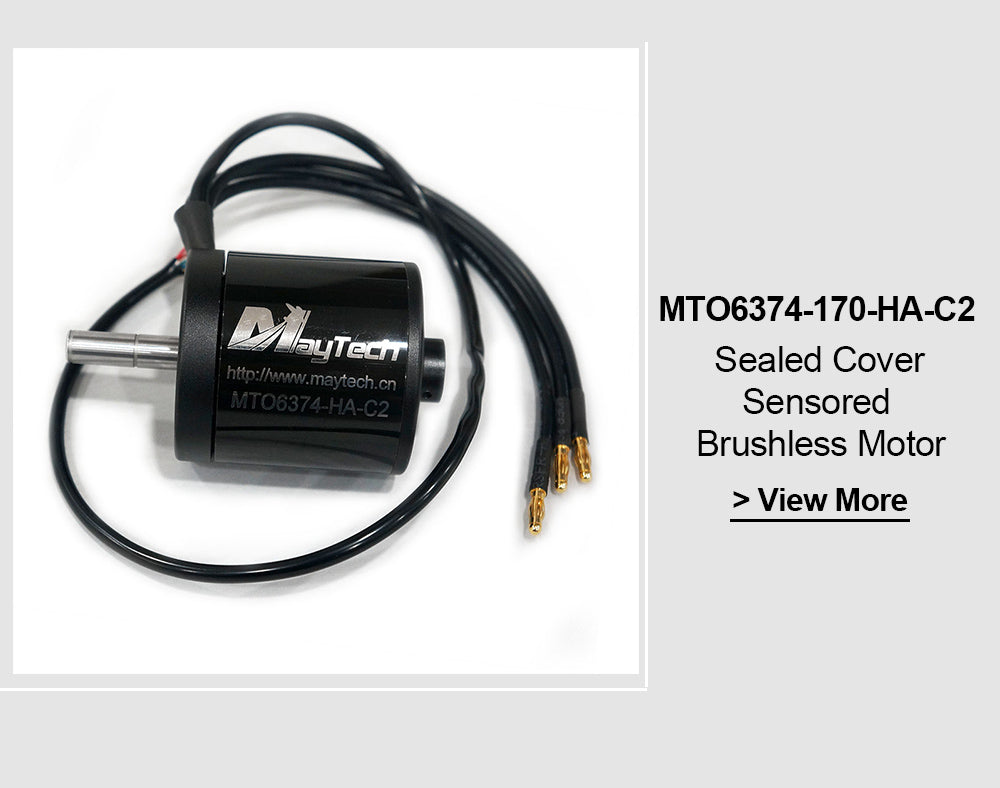 Maytech Brushless 6374 170/190KV Closed Cover Sensored Motor 10mm Shaft for Esk8/E-bike