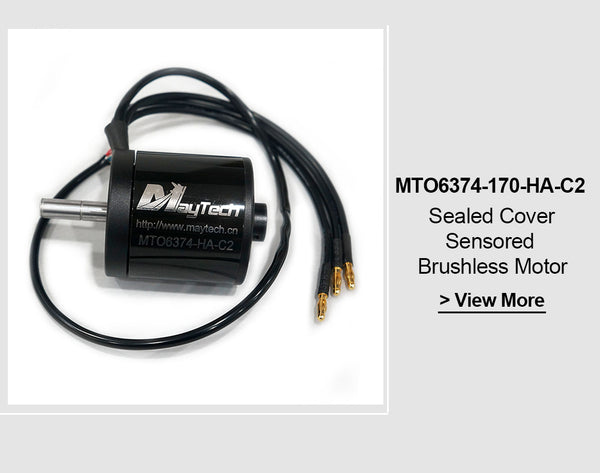 Maytech Brushless 6374 170/190KV Closed Cover Sensored Motor 10mm Shaft for Esk8/E-bike