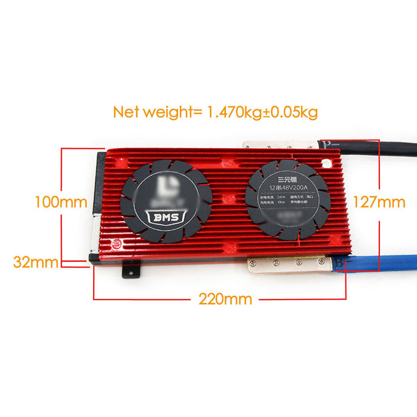 Deligreen 16S 48V battery protection board 80A 100A 150A 200A BMS for 18650 cell E-bike rated 3.2V lifepo4 Battery Pack