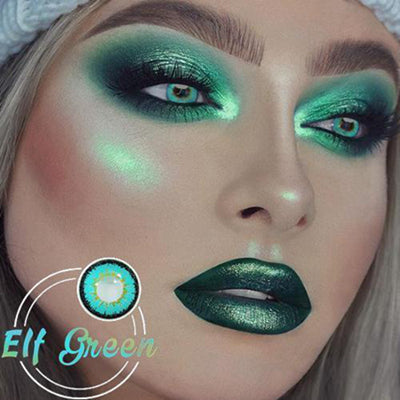 Elf green yearly disposable colored contact lenses