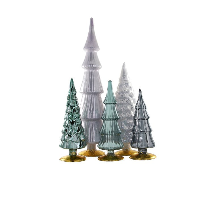 Hue Gray Christmas Tree Tabletop Decorations Set of 5