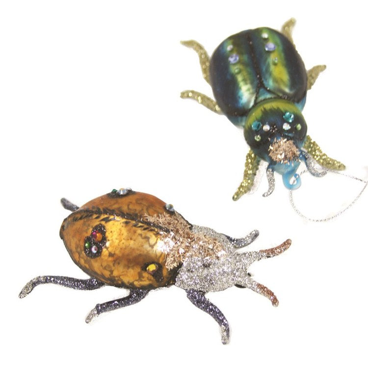 Bejeweled Beetles Christmas Ornaments Set of 5