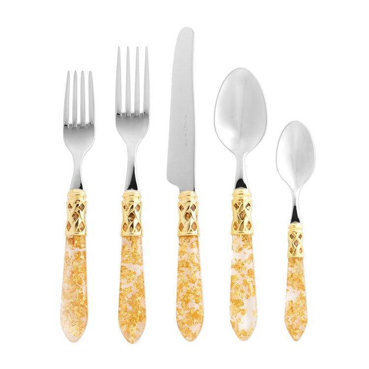 Aladdin Brilliant Gold Fleck Five-Piece Place Setting