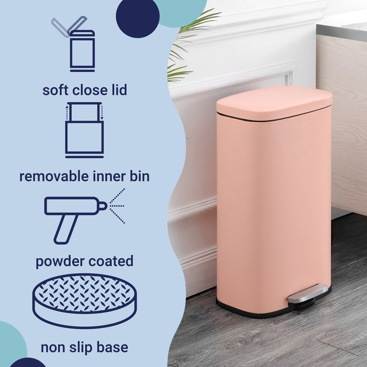 Curtis 8-Gallon Step-Open Trash Can - Flamingo