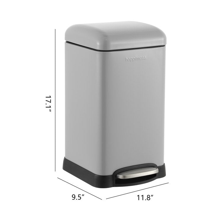 Betty Retro Mini 3.2-Gallon Step-Open Trash Can - Fog