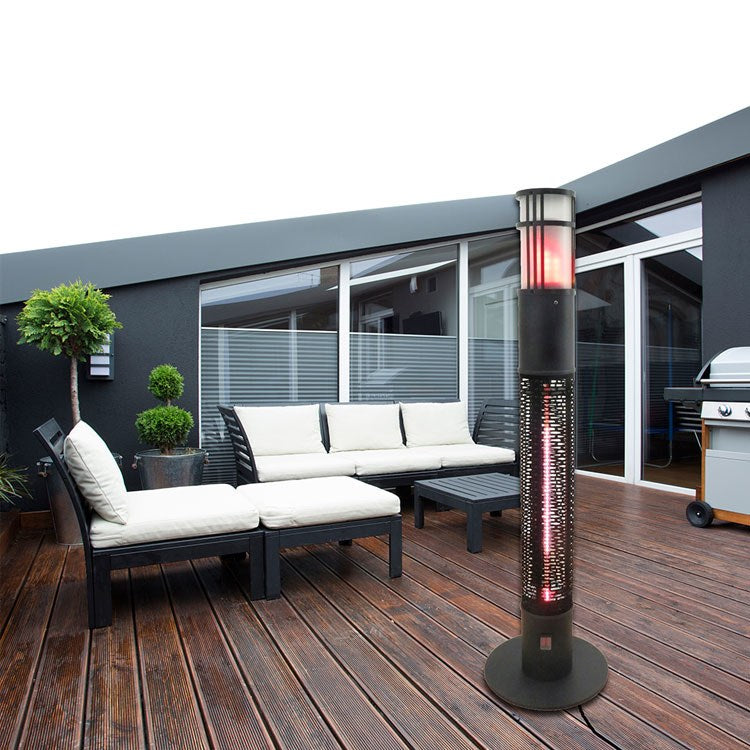 Portable Infrared Electric Outdoor Heater with Gold Tube and Flame