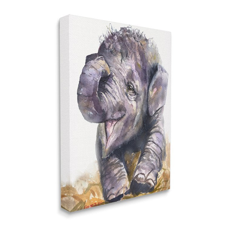 Baby Elephant Yawning Adorable Safari Animal Portrait 20