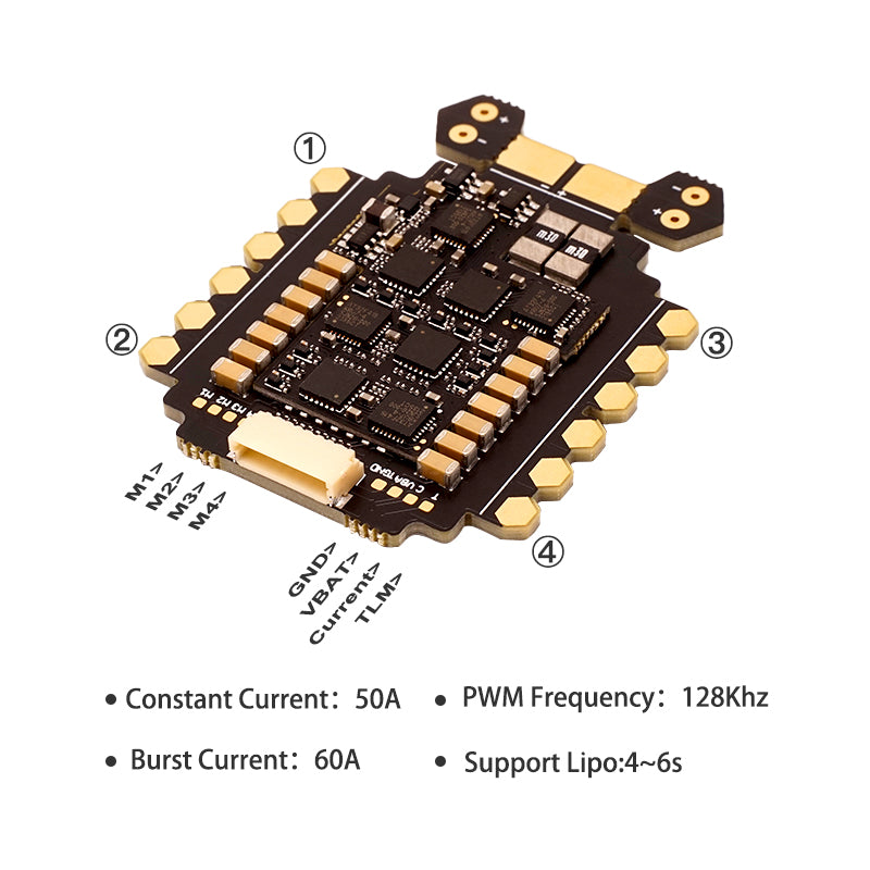 AxisFlying 50A 128KHZ 4 in 1 ESC