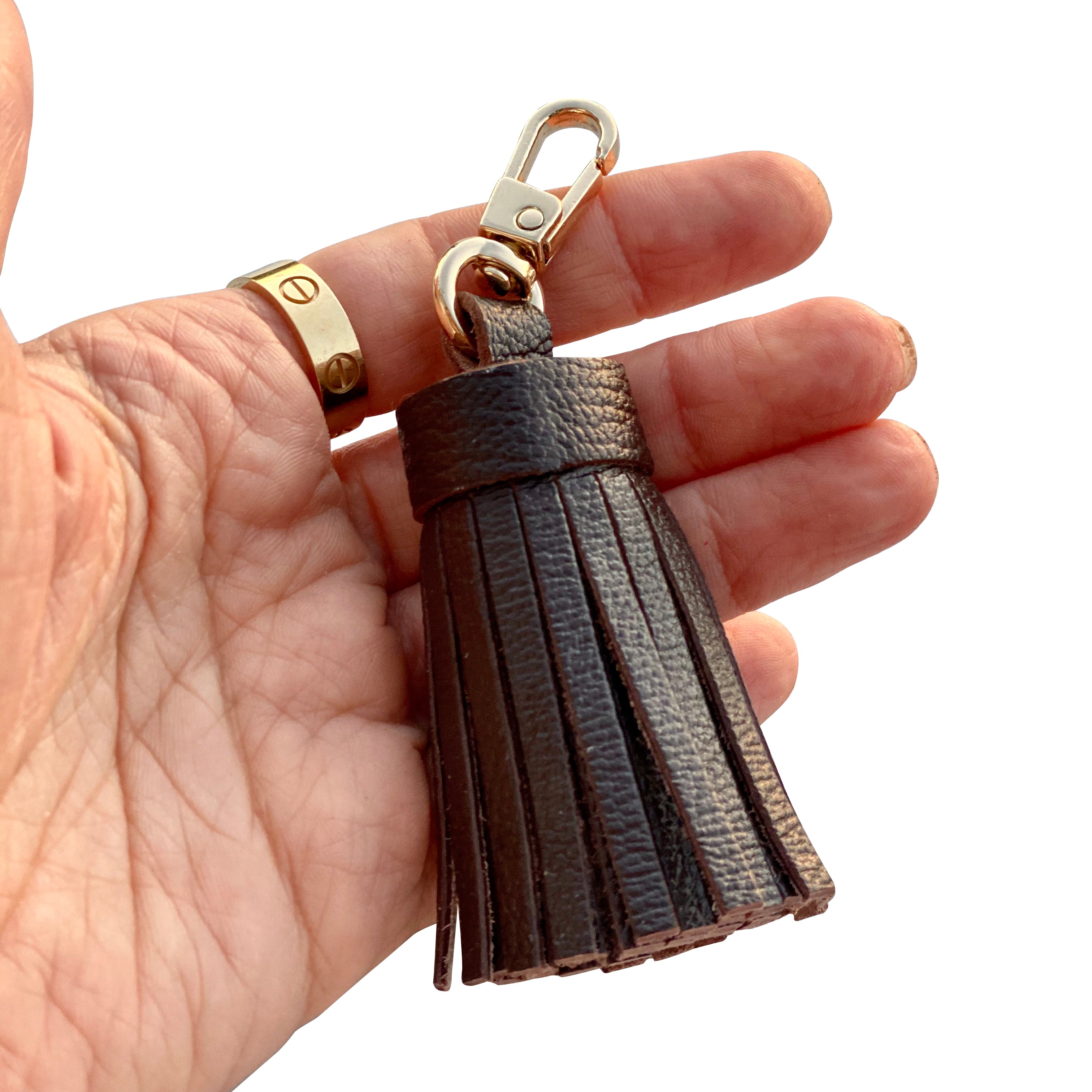 HANDMADE GENUINE LEATHER TASSEL CHARM