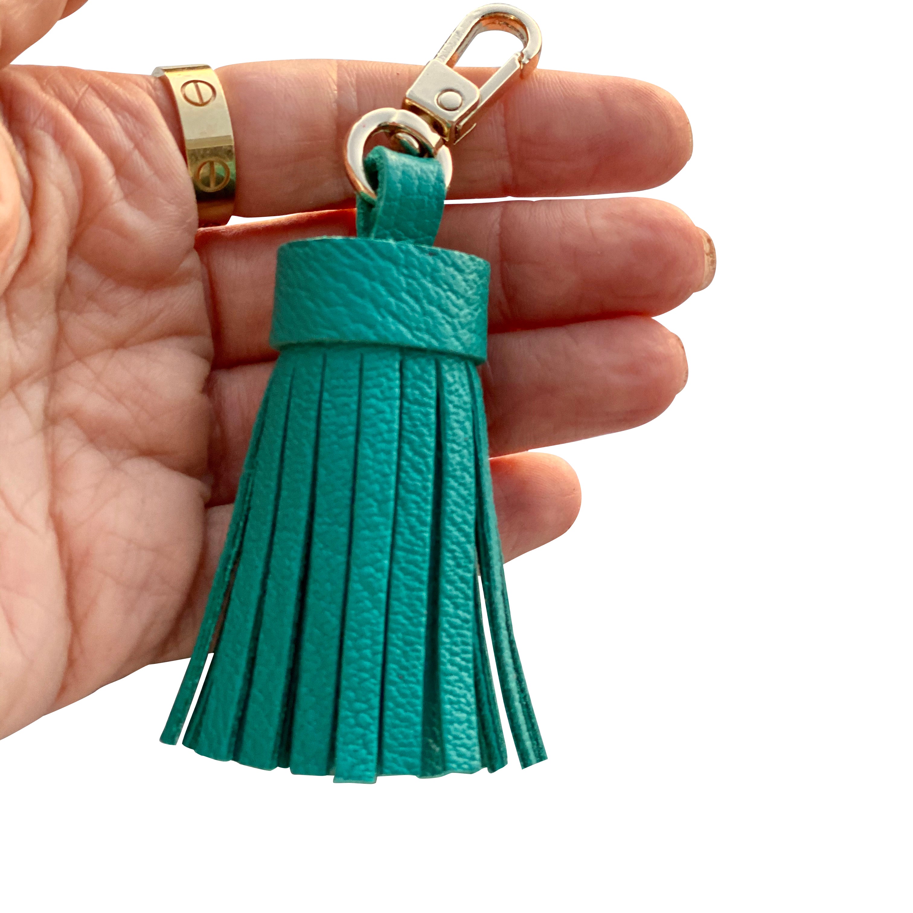 HANDMADE GENUINE LEATHER TASSEL CHARM