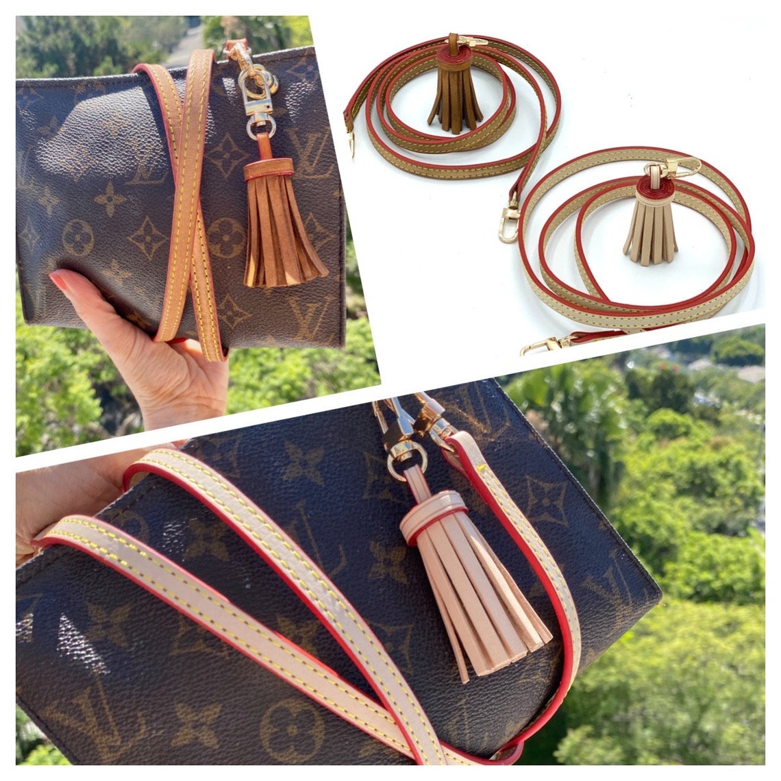 CROSSBODY VACHETTA STRAP AND TASSEL SET