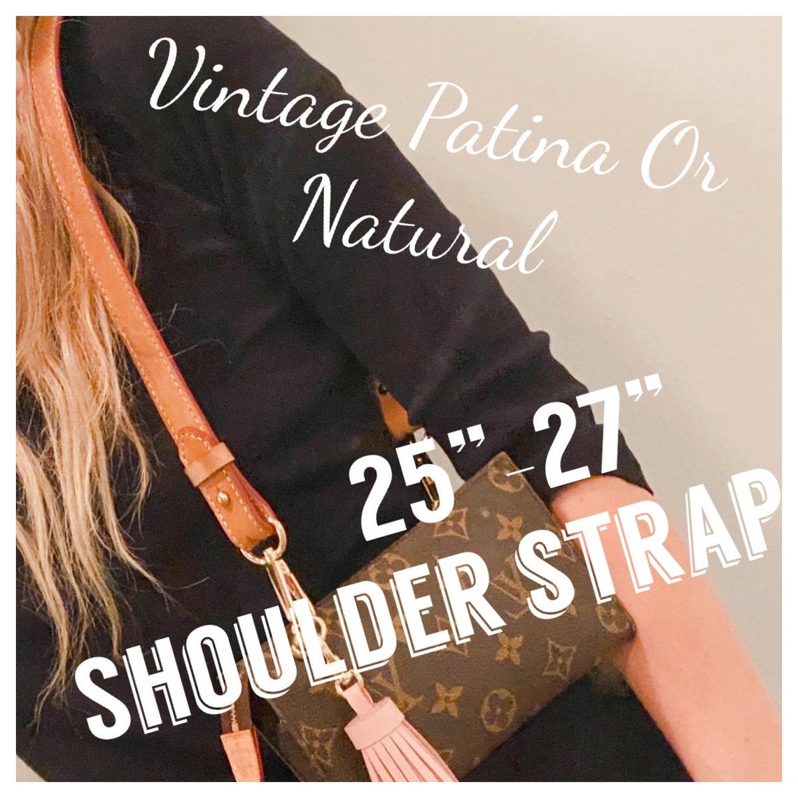 HONEY TANNING PATINA SHOULDER VACHETTA STRAP