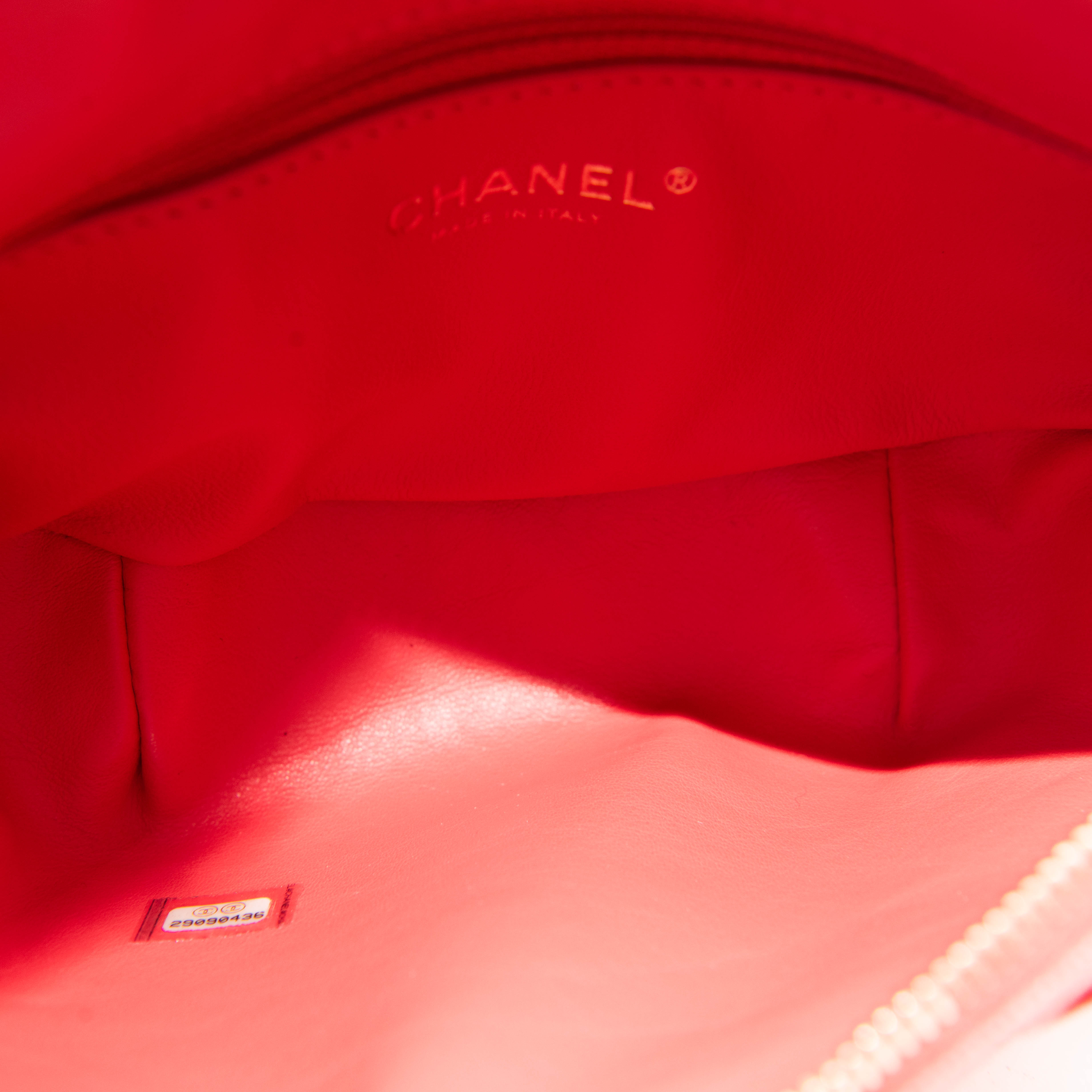 Chanel Red Quilted Caviar Leather Logo Waist Bag