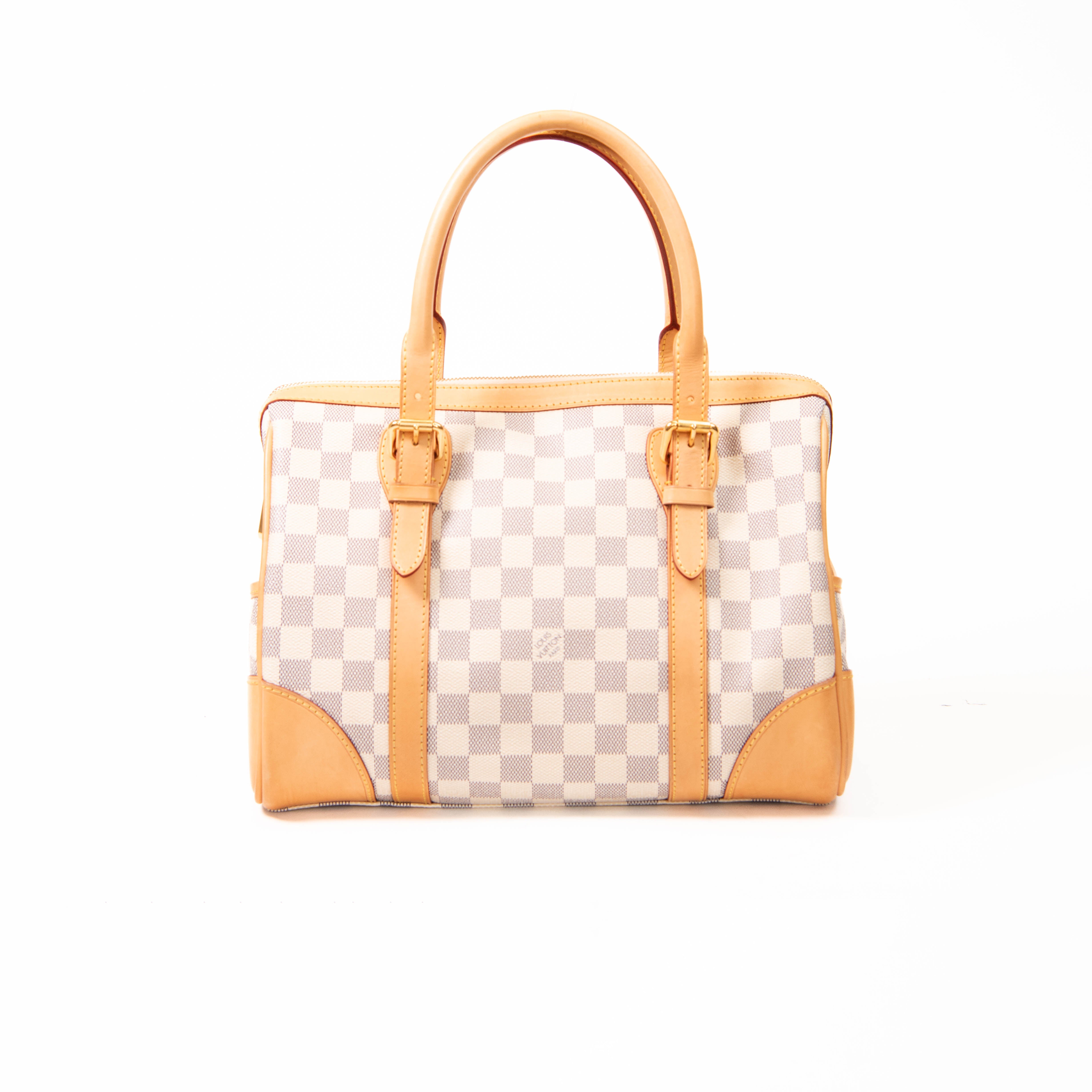 Louis Vuitton White Damier Azur Canvas & Leather Berkely Tote Bag