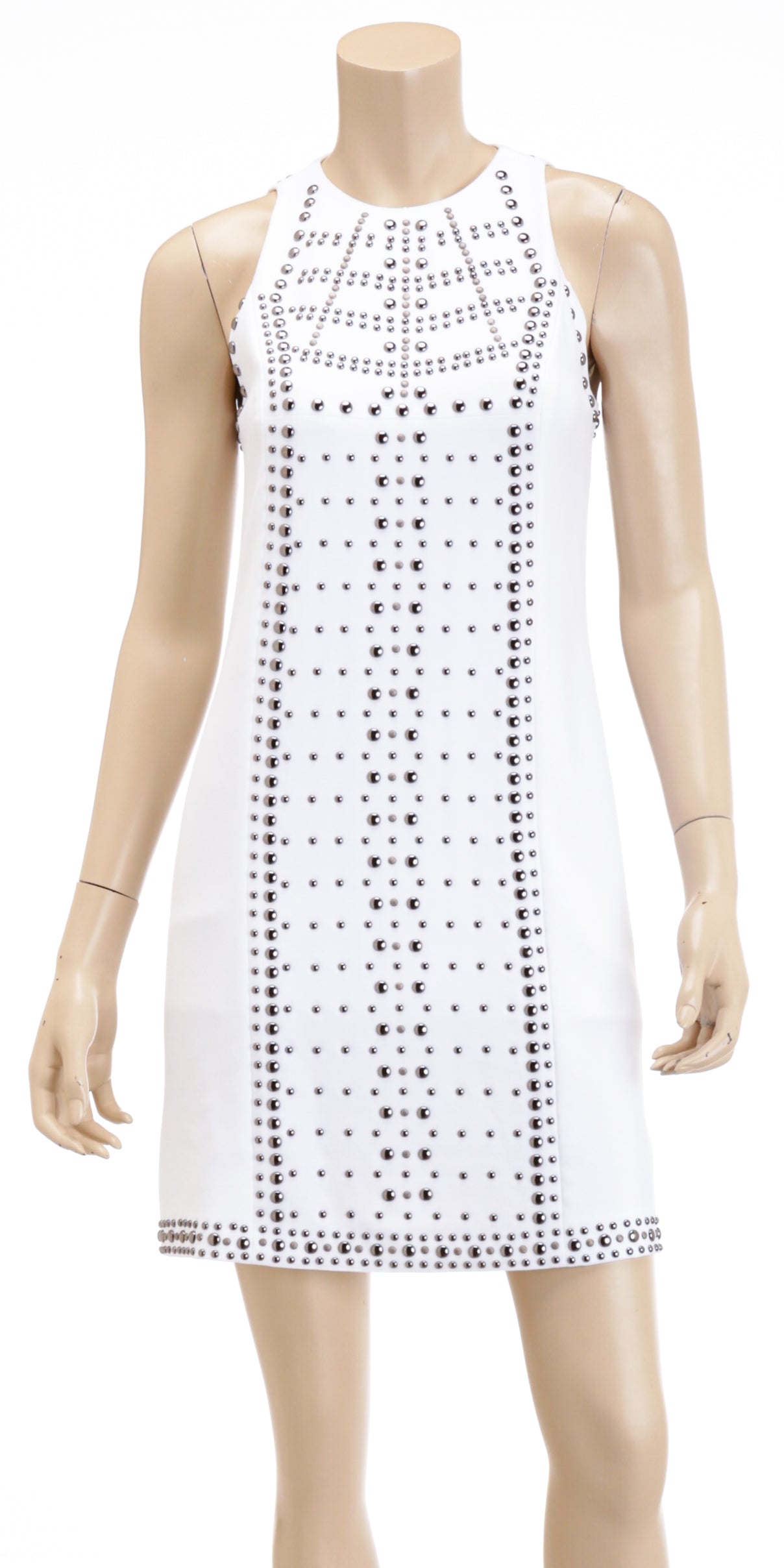 Versace Stud Embellished White Dress