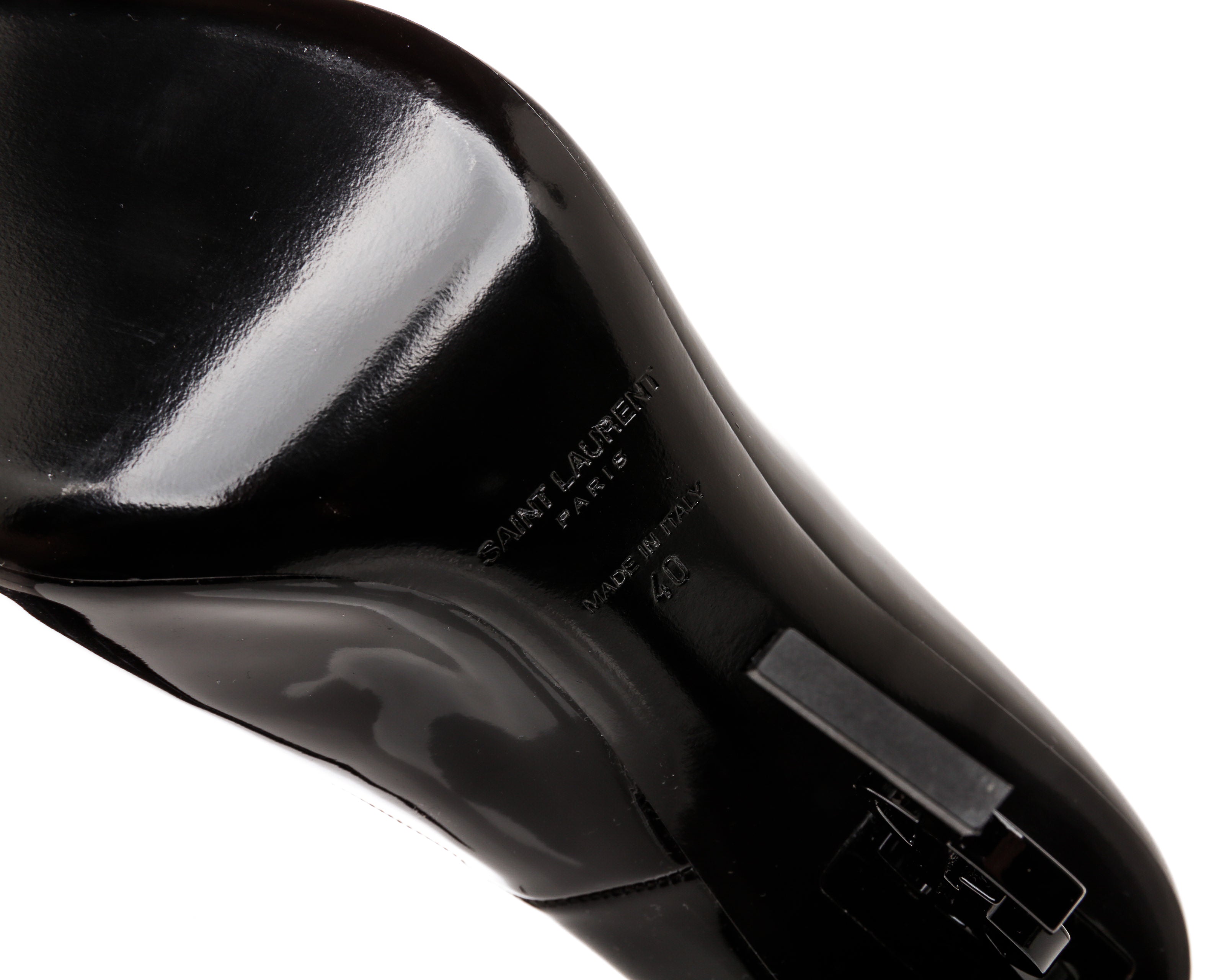 Saint Laurent Black Patent Leather YSL Opyum Heel Pumps Size 40