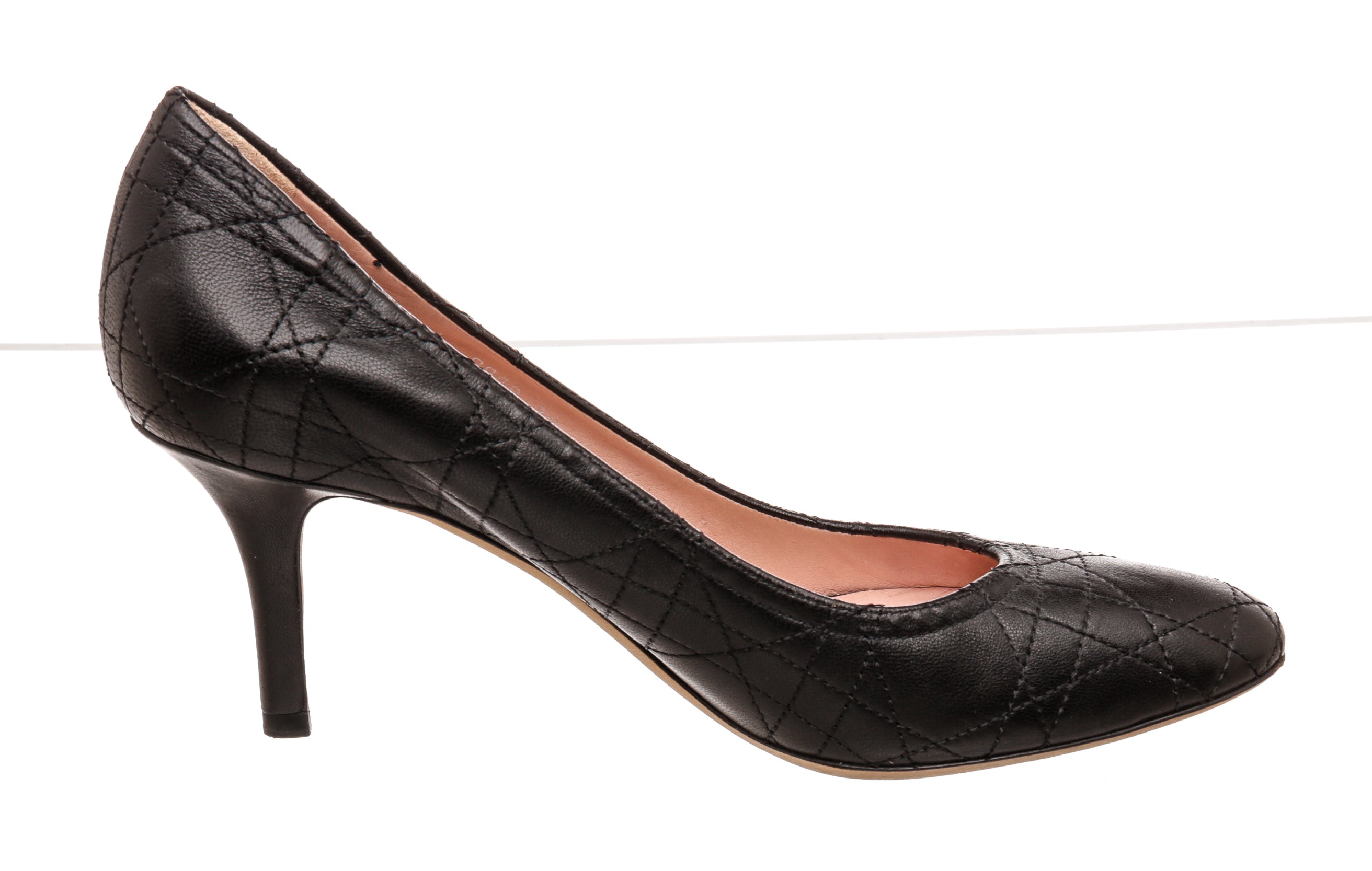 Christian Dior Black Leather Quilted Pumps Size 38