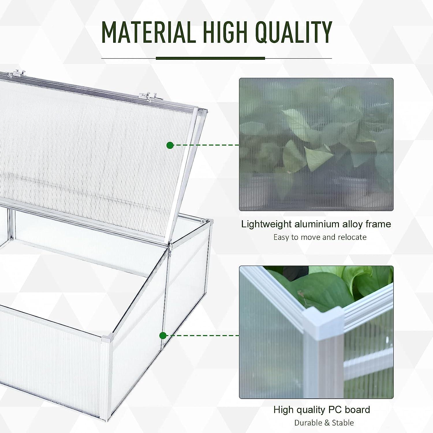 39 Inch Vented Cold Frame Mini Greenhouse Kit with Adjustable Roof