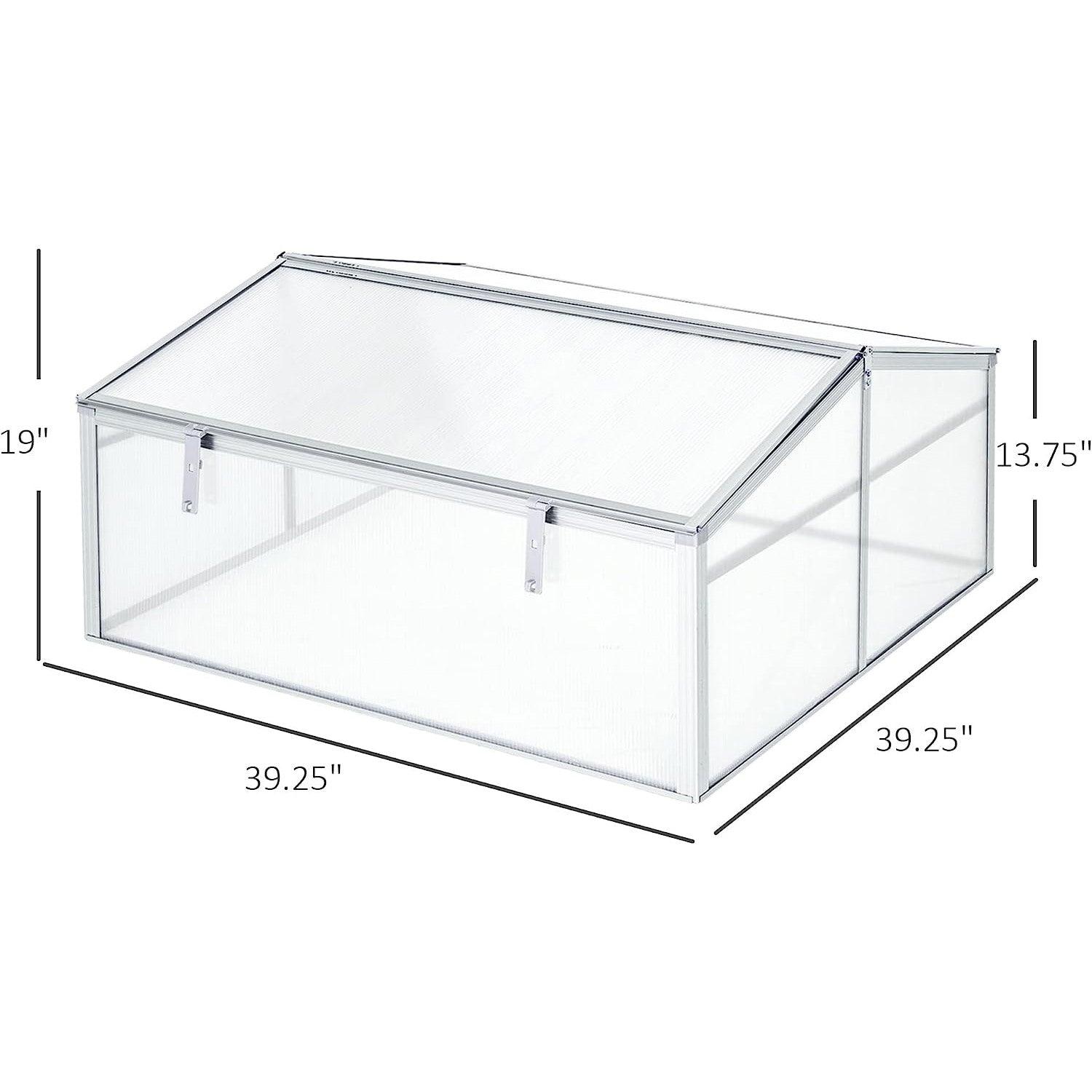 39 Inch Vented Cold Frame Mini Greenhouse Kit with Adjustable Roof