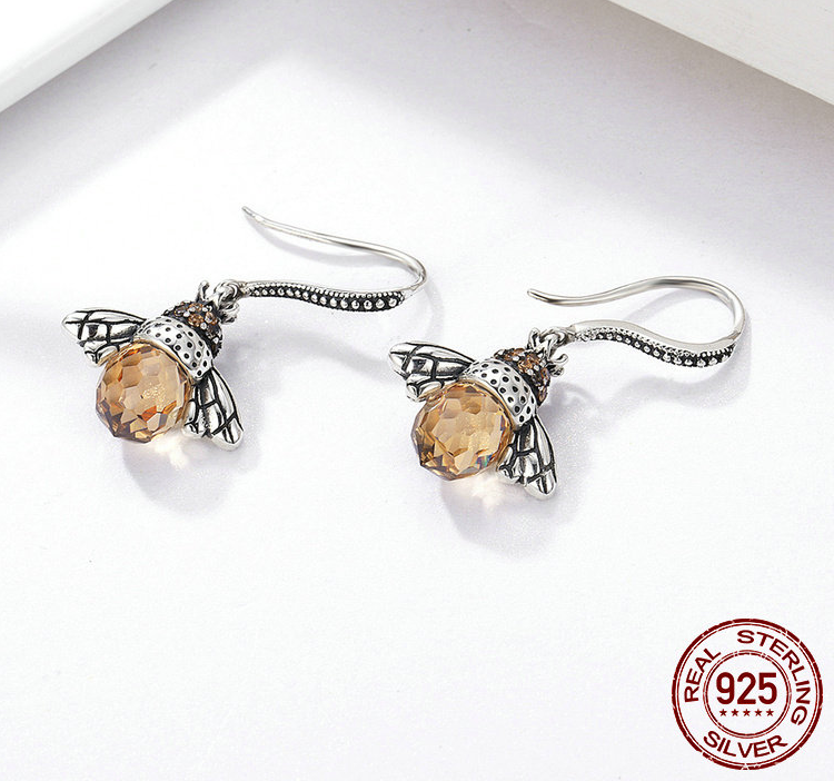 Dancing BeeEarrings (925 Sterling Silver)