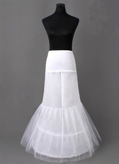 Mermaid-Fishtail-Petticoat-Slip-Full-Shape-Floor-Length-Dress-Gown-Evening-Party-Black-White