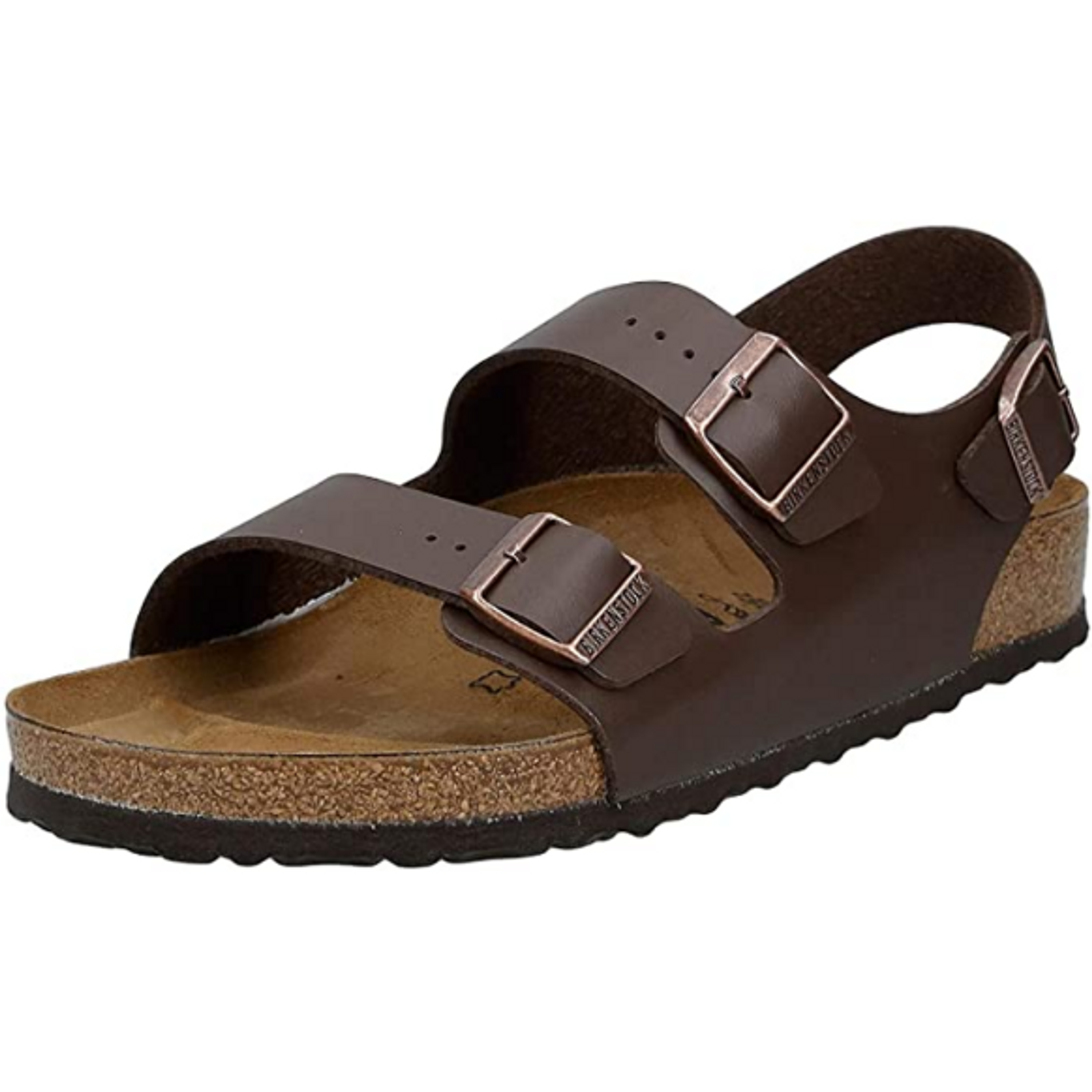Birkenstock Milano unisex sandals regular dark brown Birko-Flor