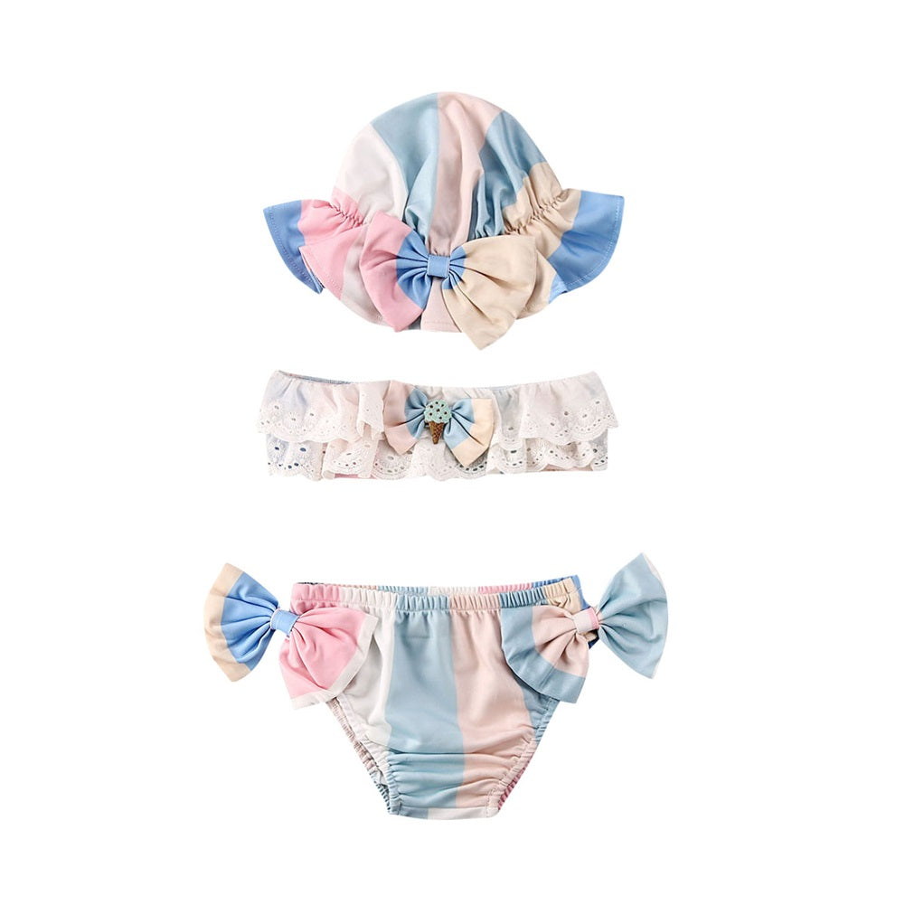 Infant Girls Ice Cream Dreams 3-Piece Boutique Bikini Set