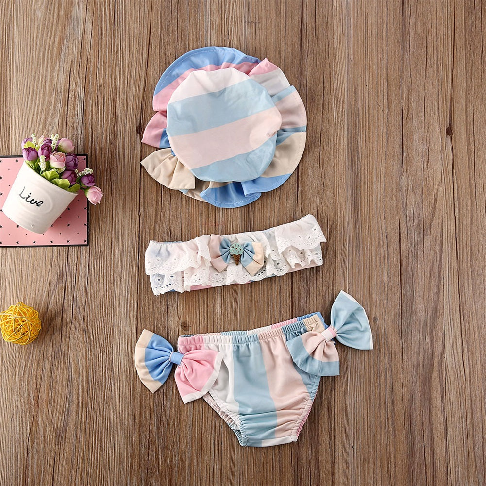 Infant Girls Ice Cream Dreams 3-Piece Boutique Bikini Set