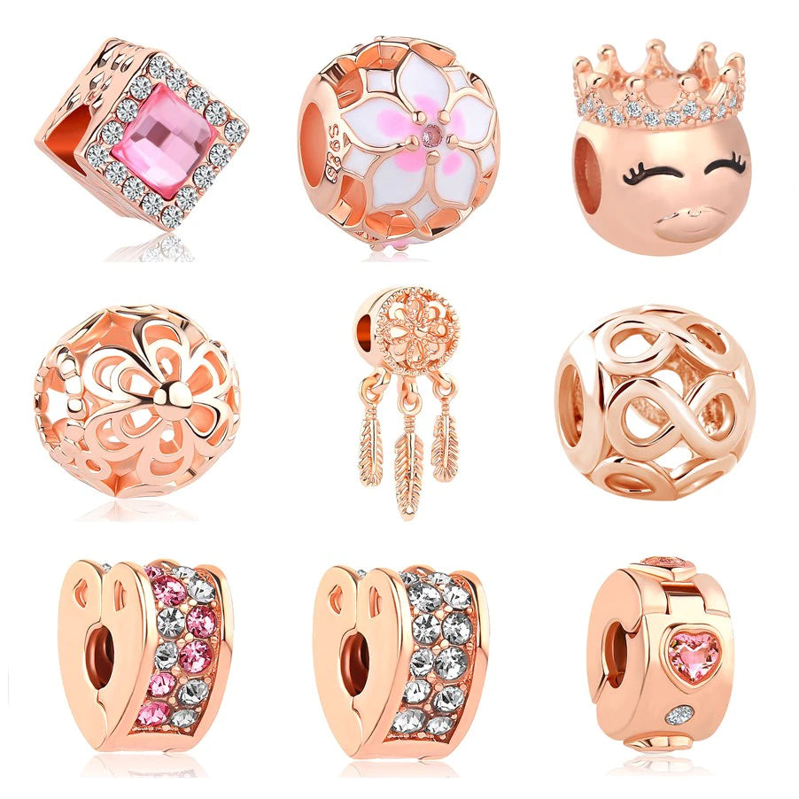 Rose Gold Treasures Collection  -  European Pandora Style Beads