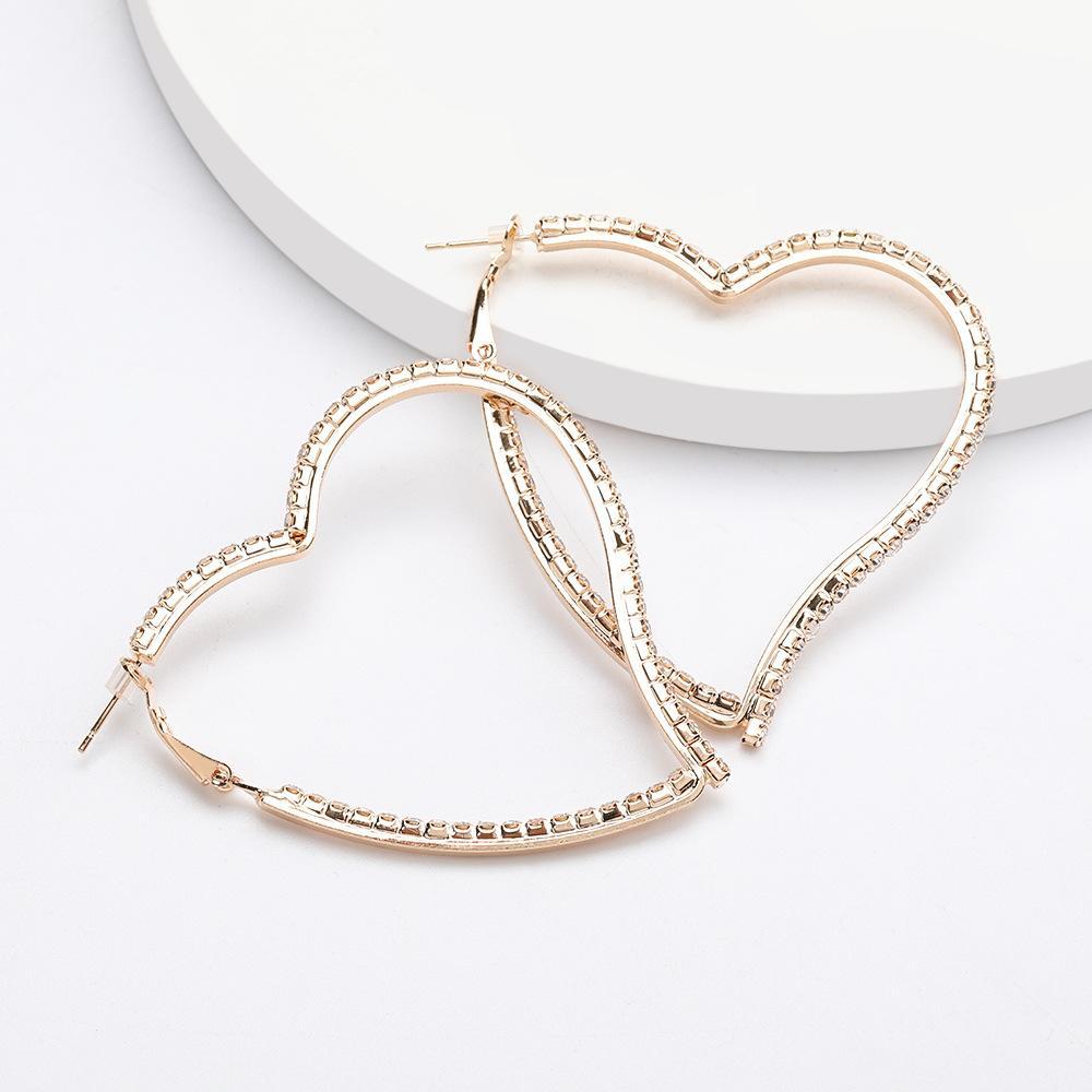 Gold Heart Swarovski Encrusted Hoop Earrings