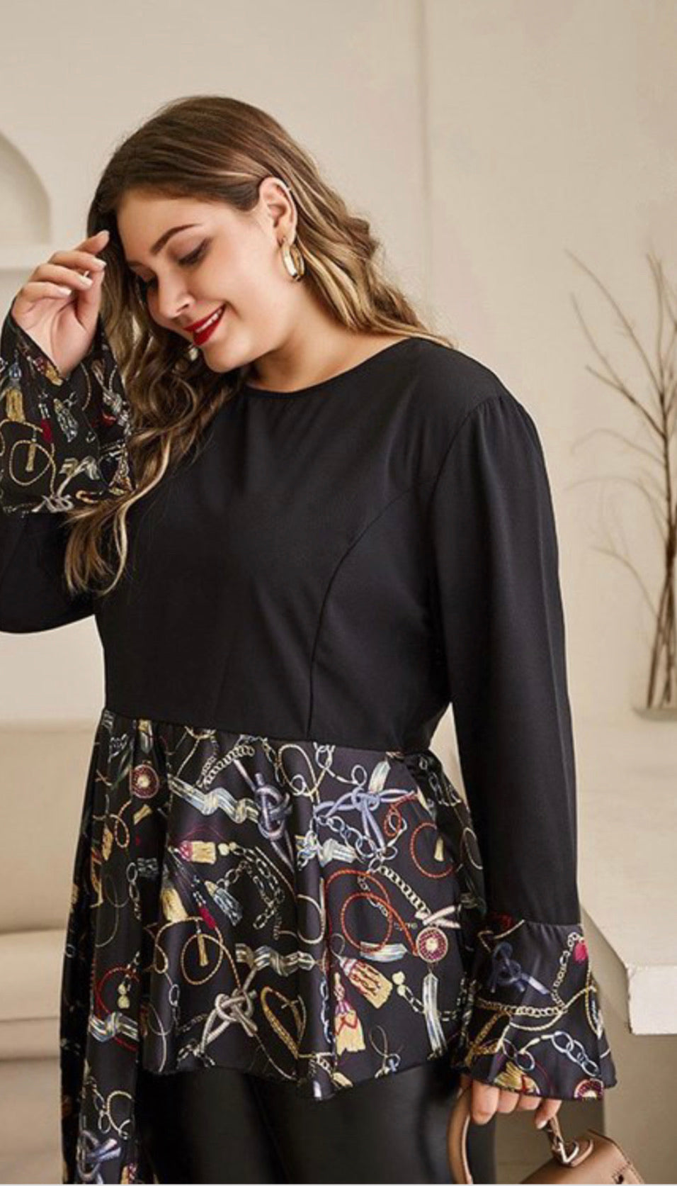 Bell Sleeve Plus Size Top