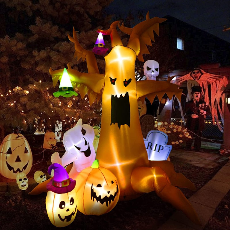 8ft Tree Halloween Inflatables Pumpkin Ghost Outdoor Yard Inflatables