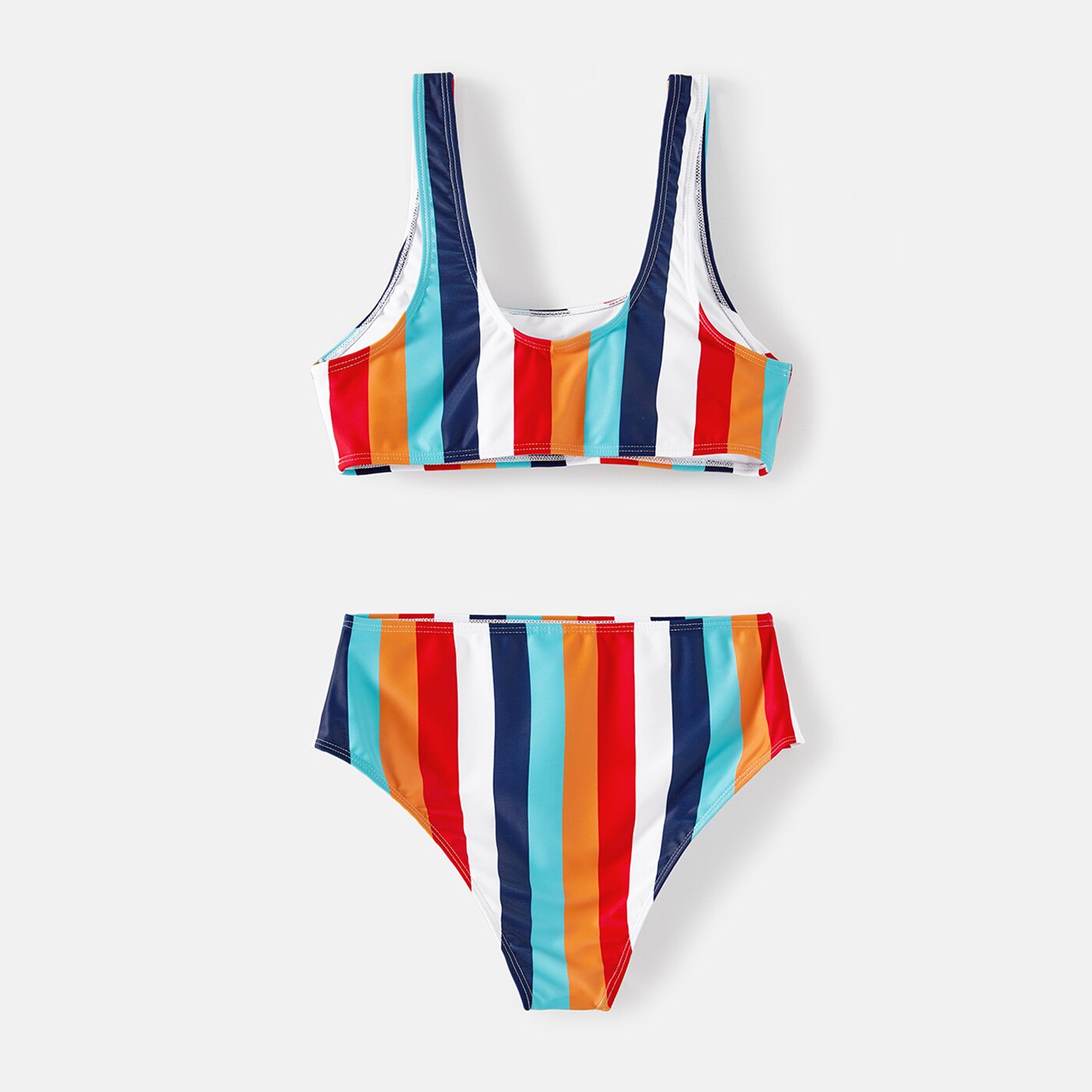 Family Matching Swimsuit Colorful Striped Two-Piece Swimsuit