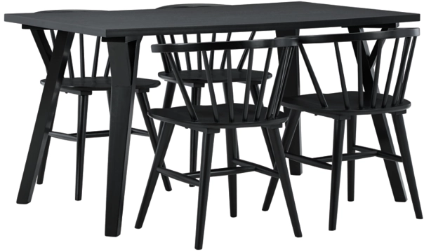 Ashley Otaska Rectangular Dining Room Table & 4 Chairs in Black