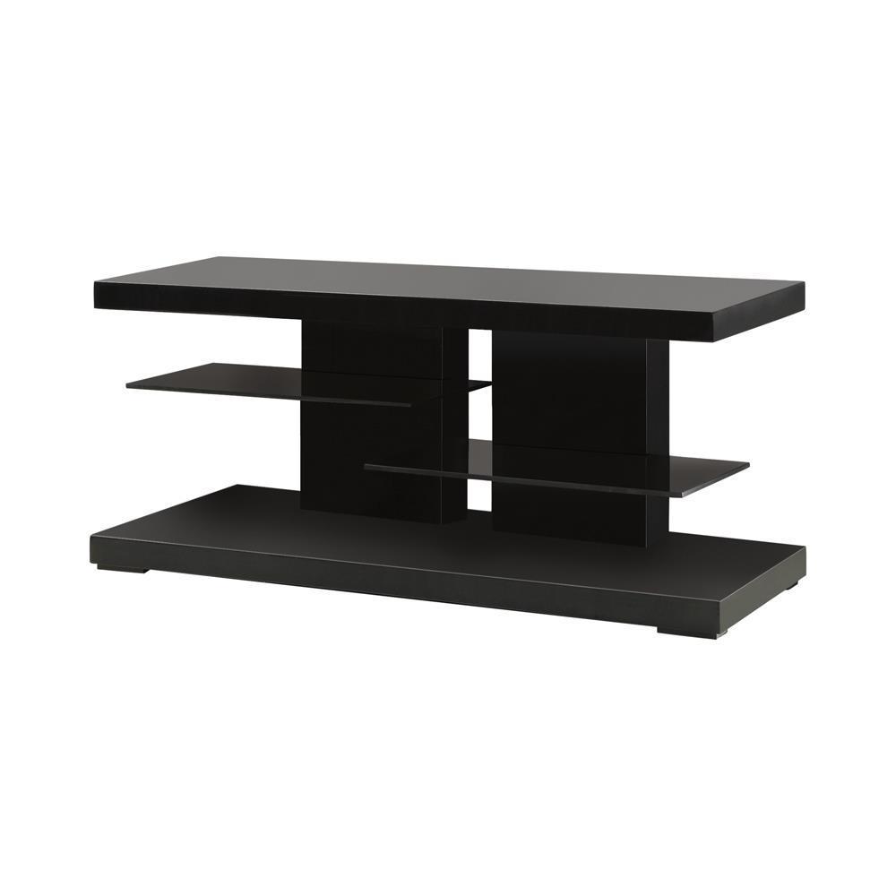 2-shelf Tv Console - Glossy Black