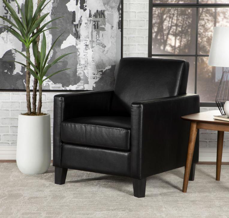 Accent Chair - Black - Faux Leather