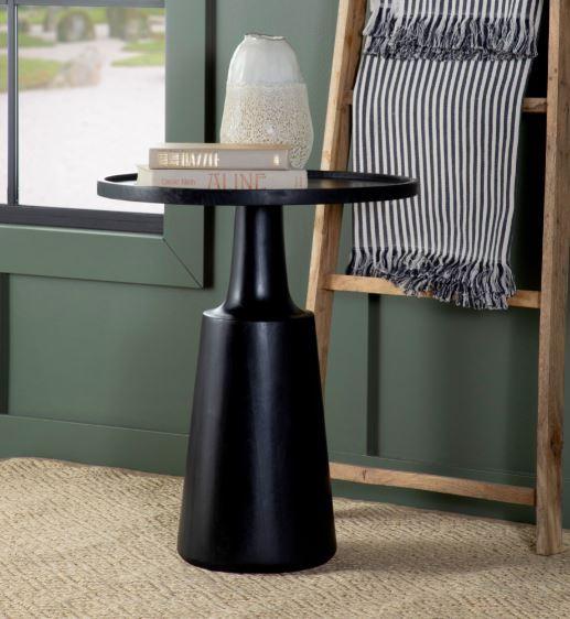 Accent Table With Tapered Base - Black