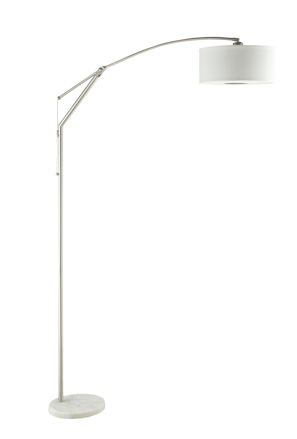 Adjustable Arched Arm Floor Lamp - Pearl Silver