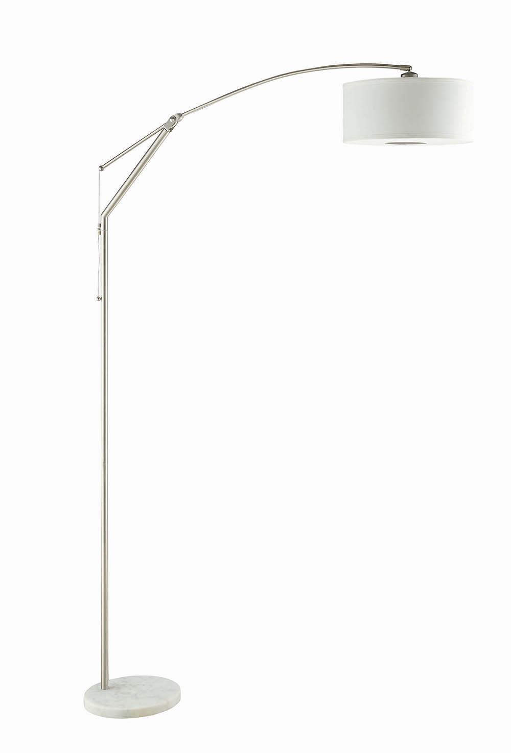 Adjustable Arched Arm Floor Lamp - Pearl Silver