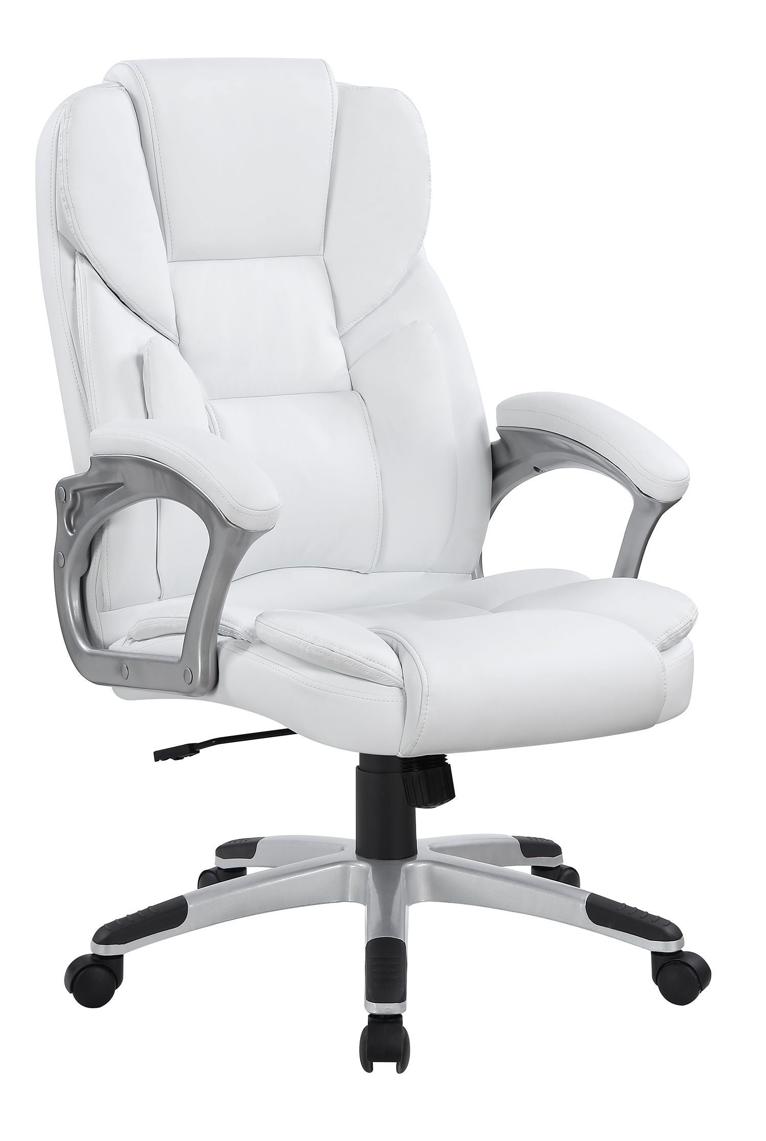 Adjustable Height Office Chair - White And Silver