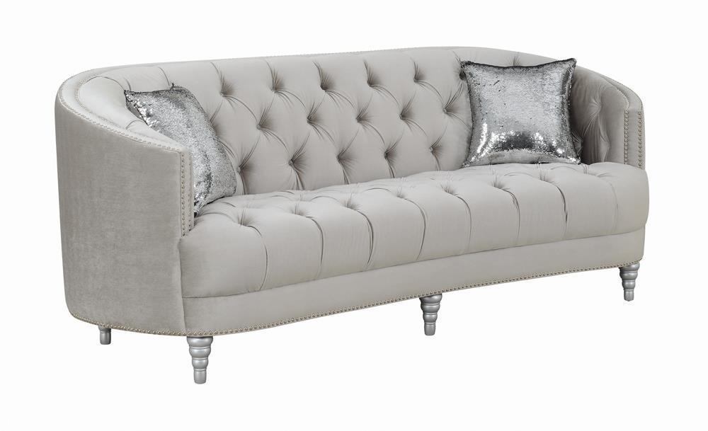 Avonlea - Sloped Arm Tufted Sofa - Light Grey