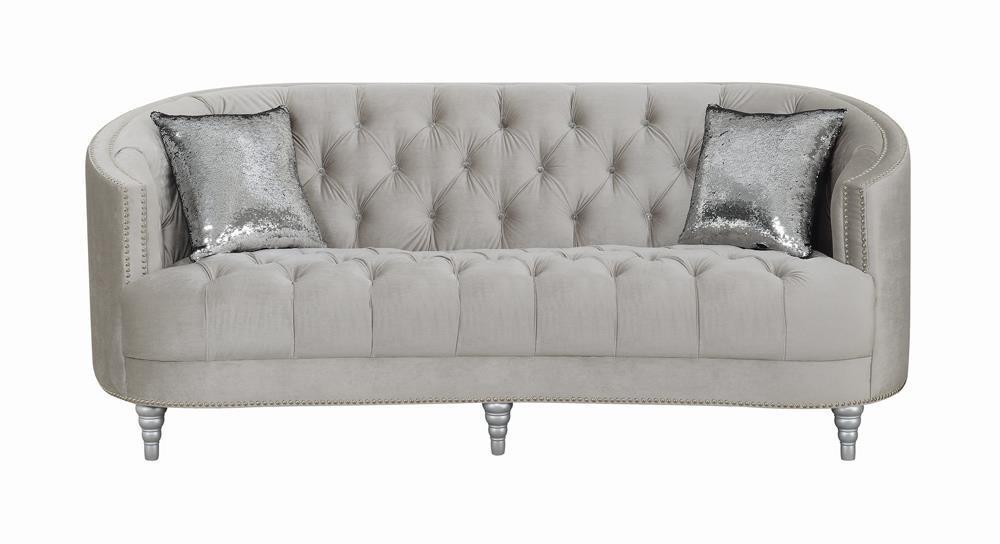 Avonlea - Sloped Arm Tufted Sofa - Light Grey
